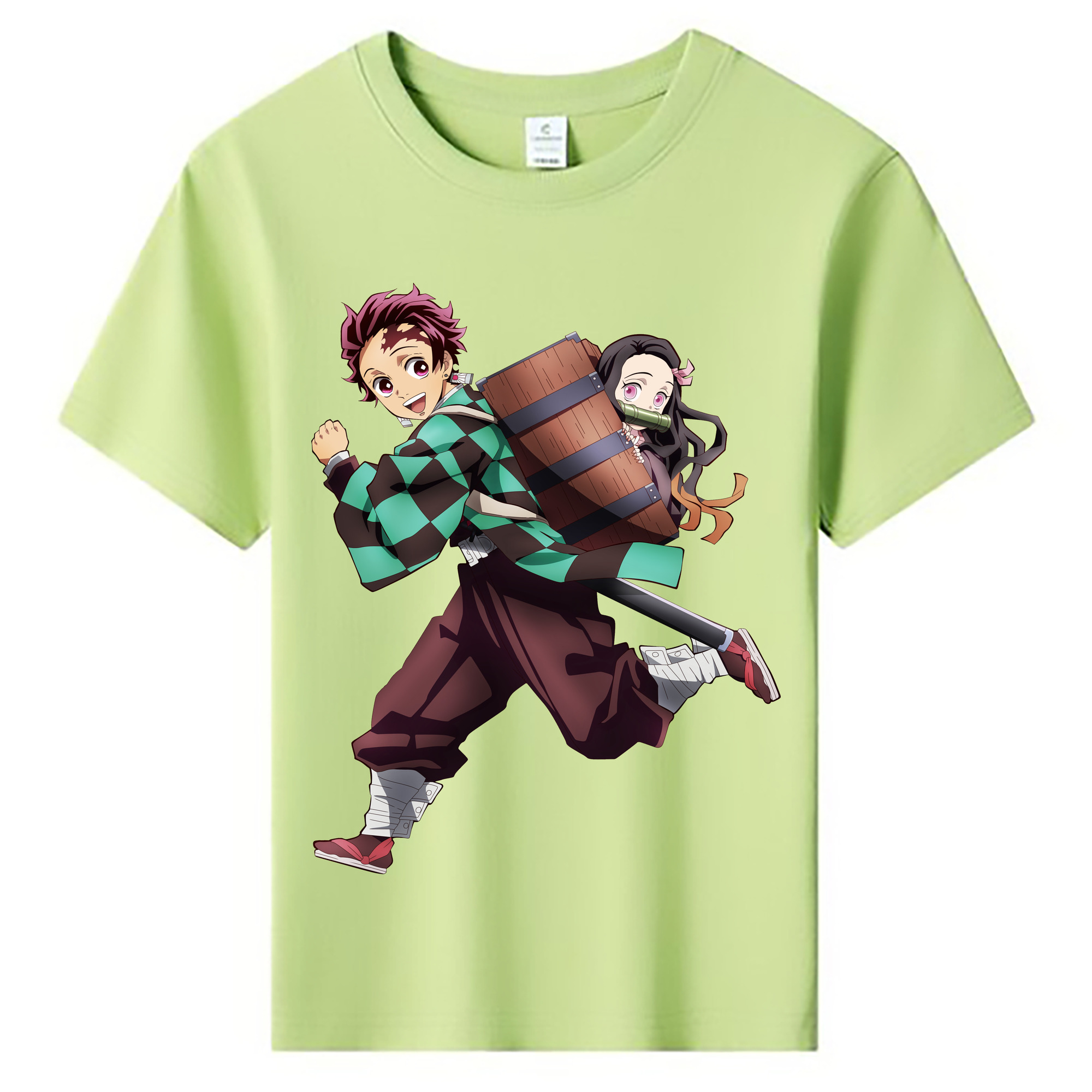 （画像用） 鬼滅の刃 竈門 炭治郎／かまど たんじろう Kamado Tanjirou 綿100％キッズTシャツ（フロントプリント）